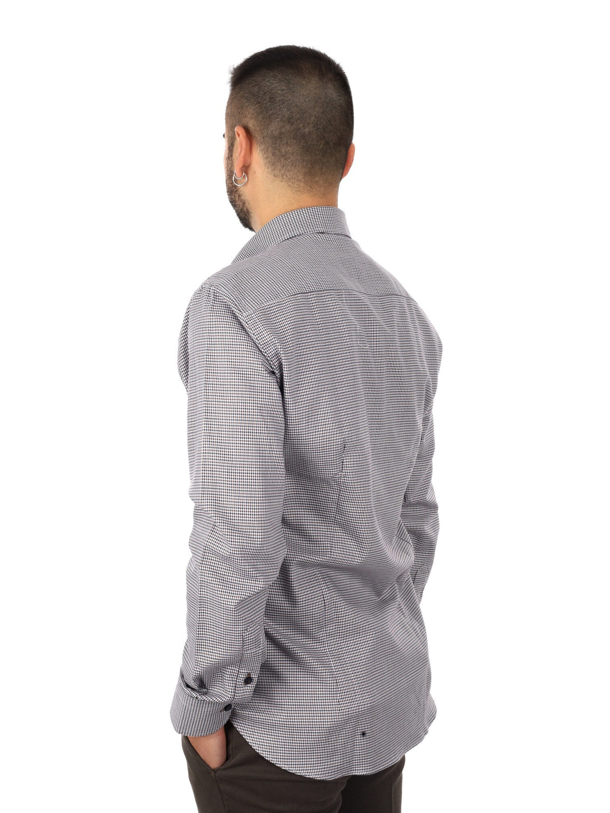 Fb camicia bd da uomo blu-marrone