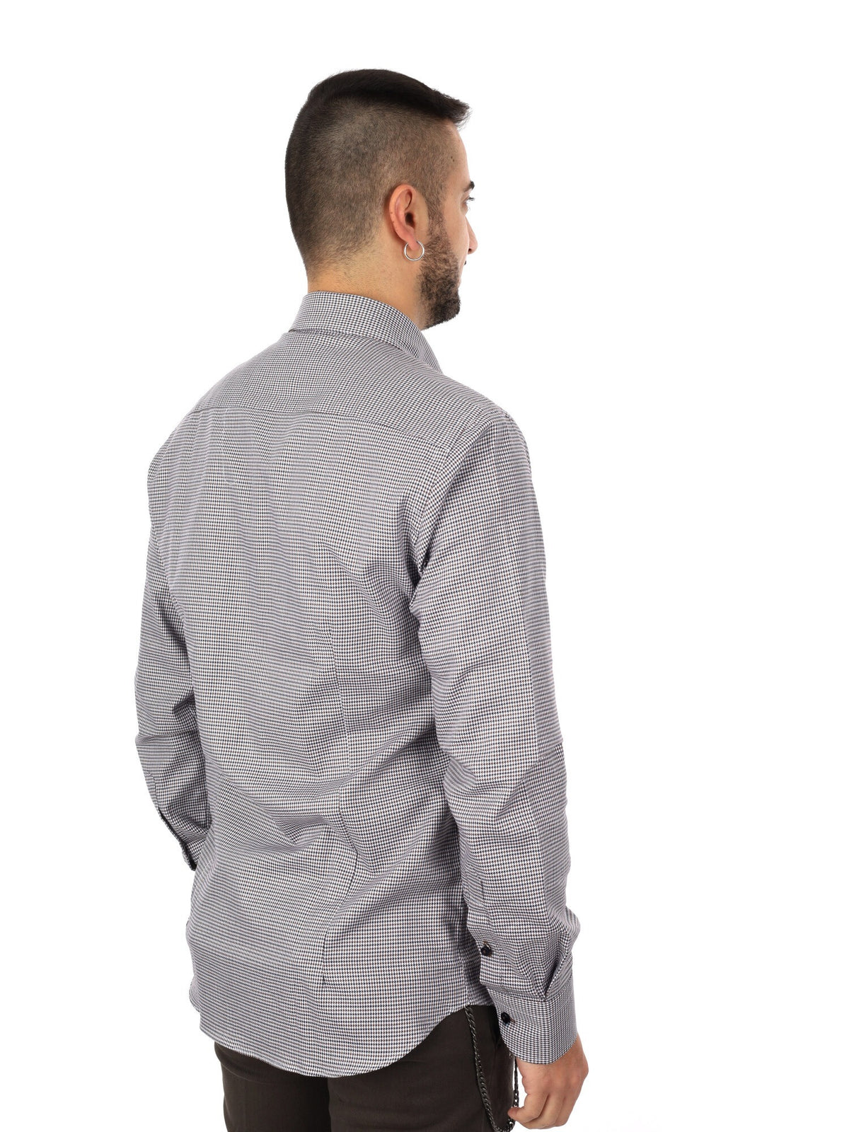 Fb camicia bd da uomo blu-marrone
