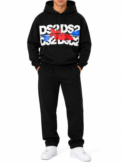 DS2 felpa cappuccio da uomo nero