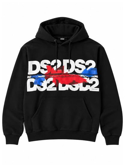 DS2 felpa cappuccio da uomo nero