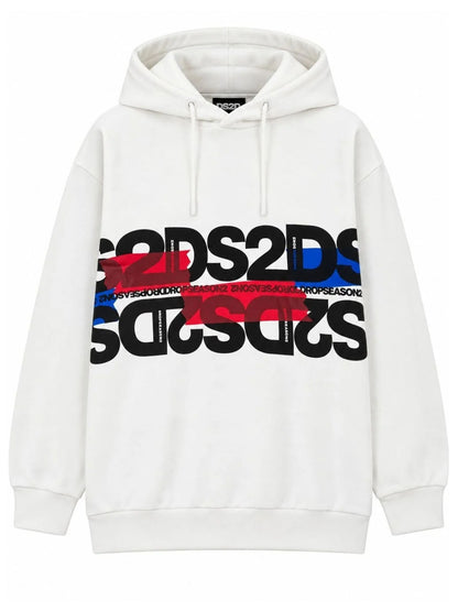 DS2 felpa cappuccio da uomo bianco