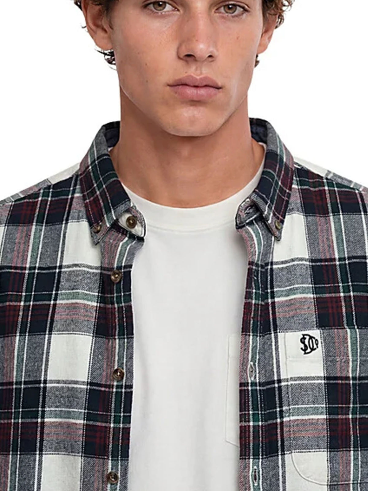 Superdry l/s cotton camicia da uomo bianco-blu
