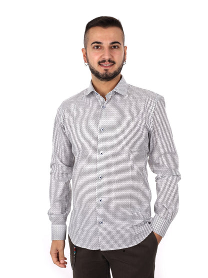 Fb camicia 448 da uomo bianco-nero
