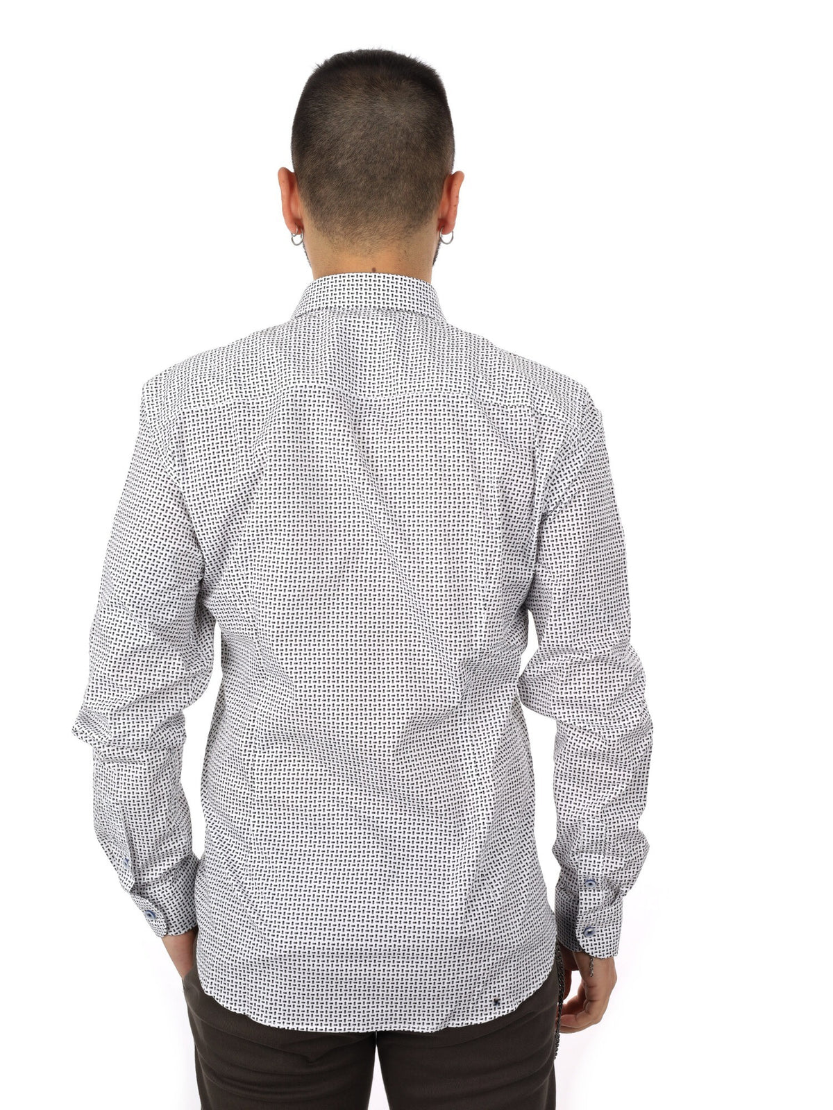 Fb camicia 448 da uomo bianco-nero