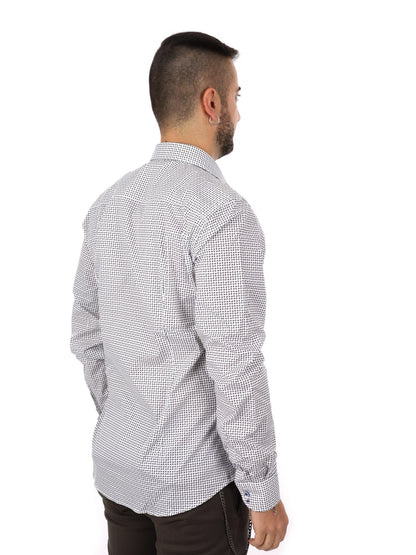 Fb camicia 448 da uomo bianco-nero