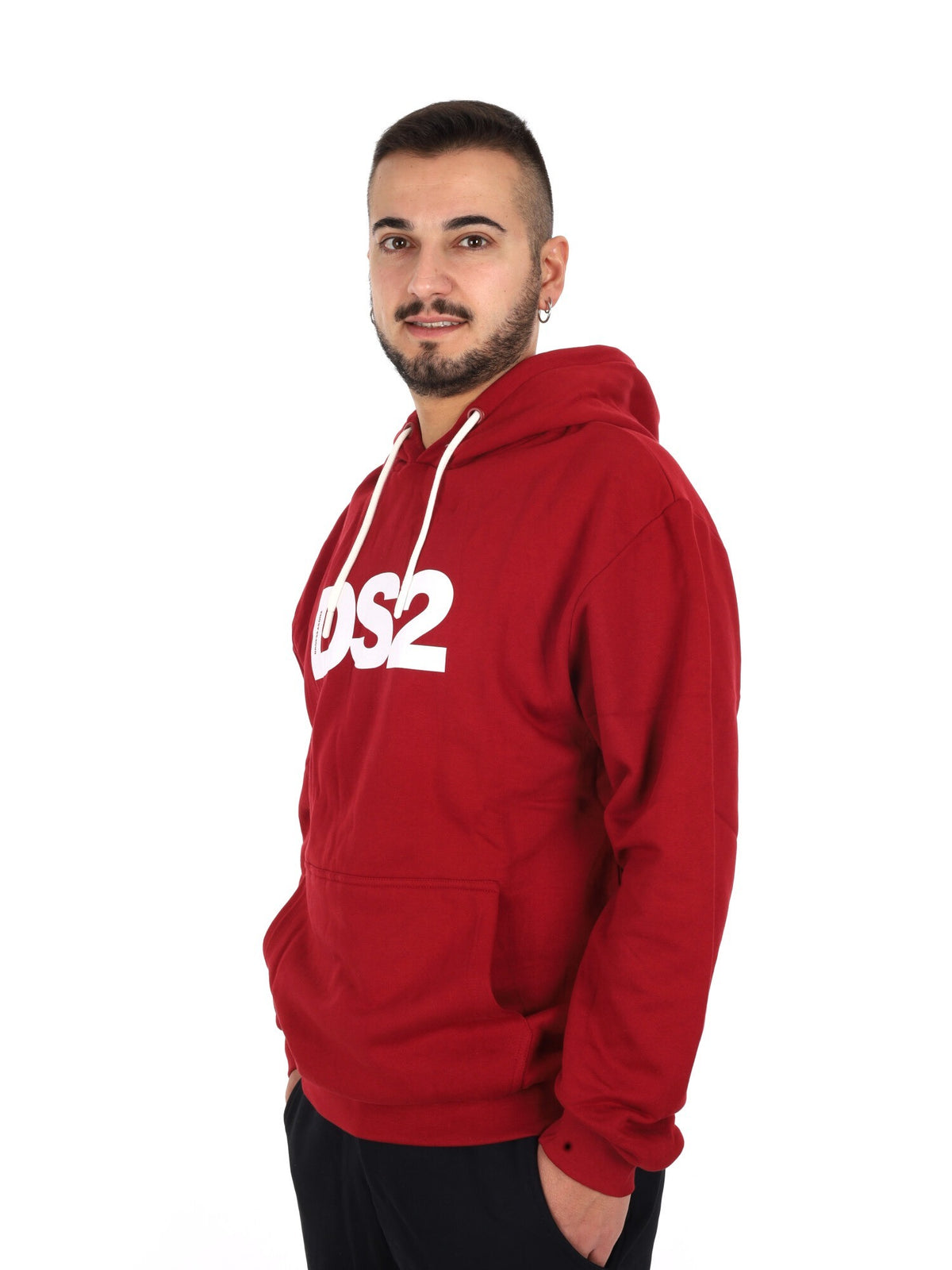 DS2 felpa cappuccio da uomo bordeaux