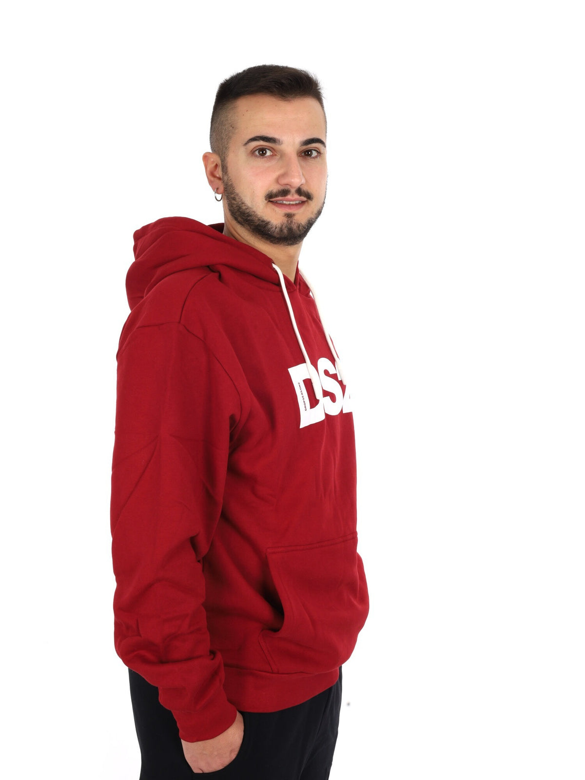 DS2 felpa cappuccio da uomo bordeaux