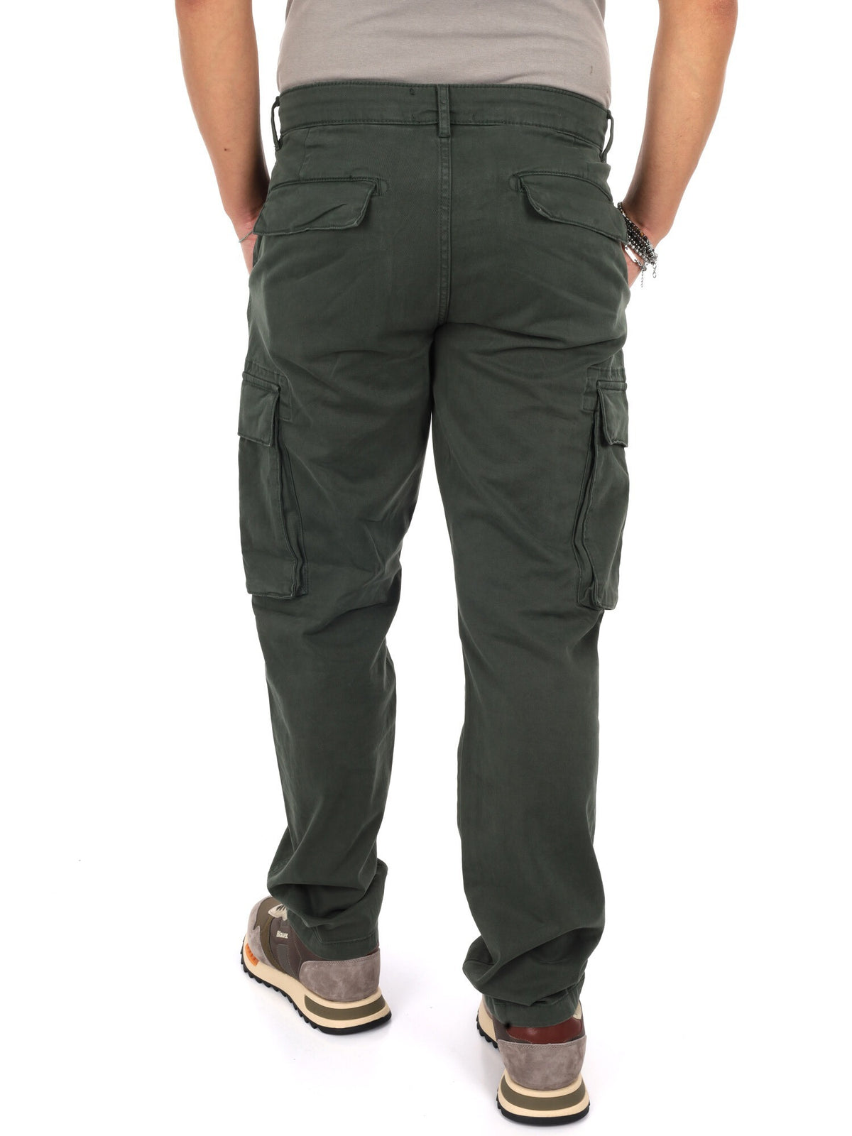 Lyle&scott cargo pantalone da uomo verde militare