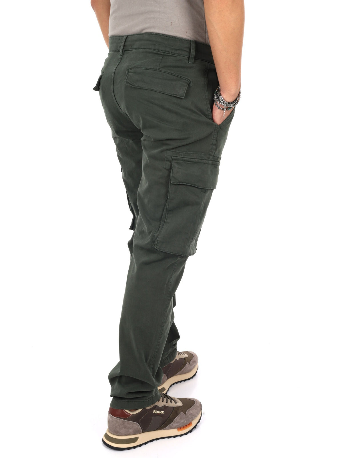 Lyle&scott cargo pantalone da uomo verde militare