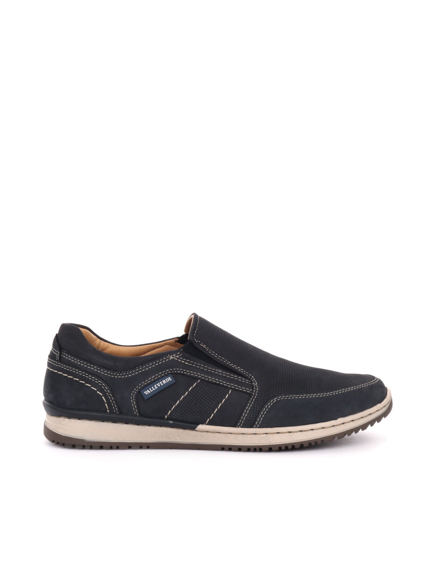 MOCASSINO CON INSERTI ELASTICI VALLEVERDE UOMO BLU