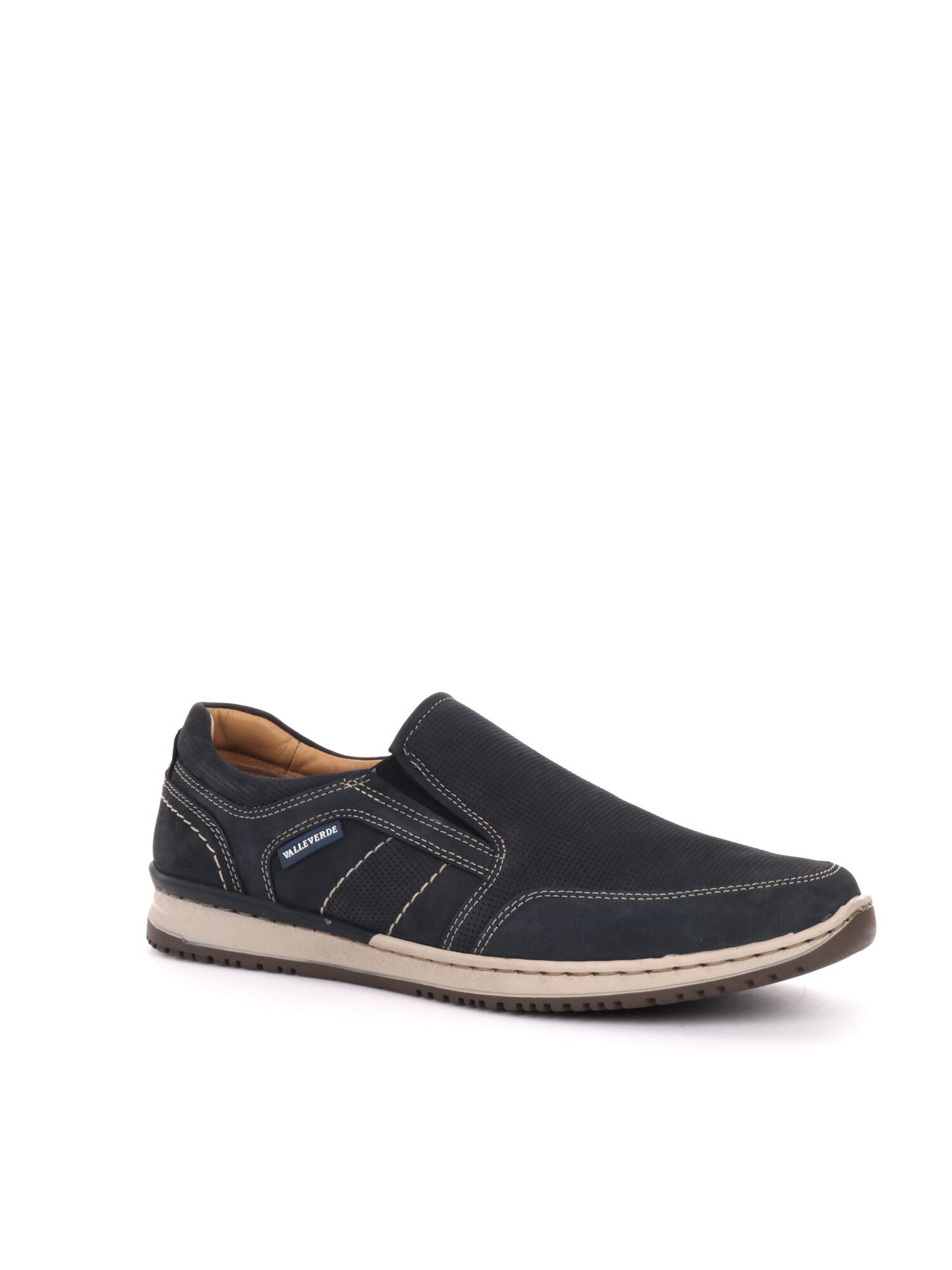 MOCASSINO CON INSERTI ELASTICI VALLEVERDE UOMO BLU