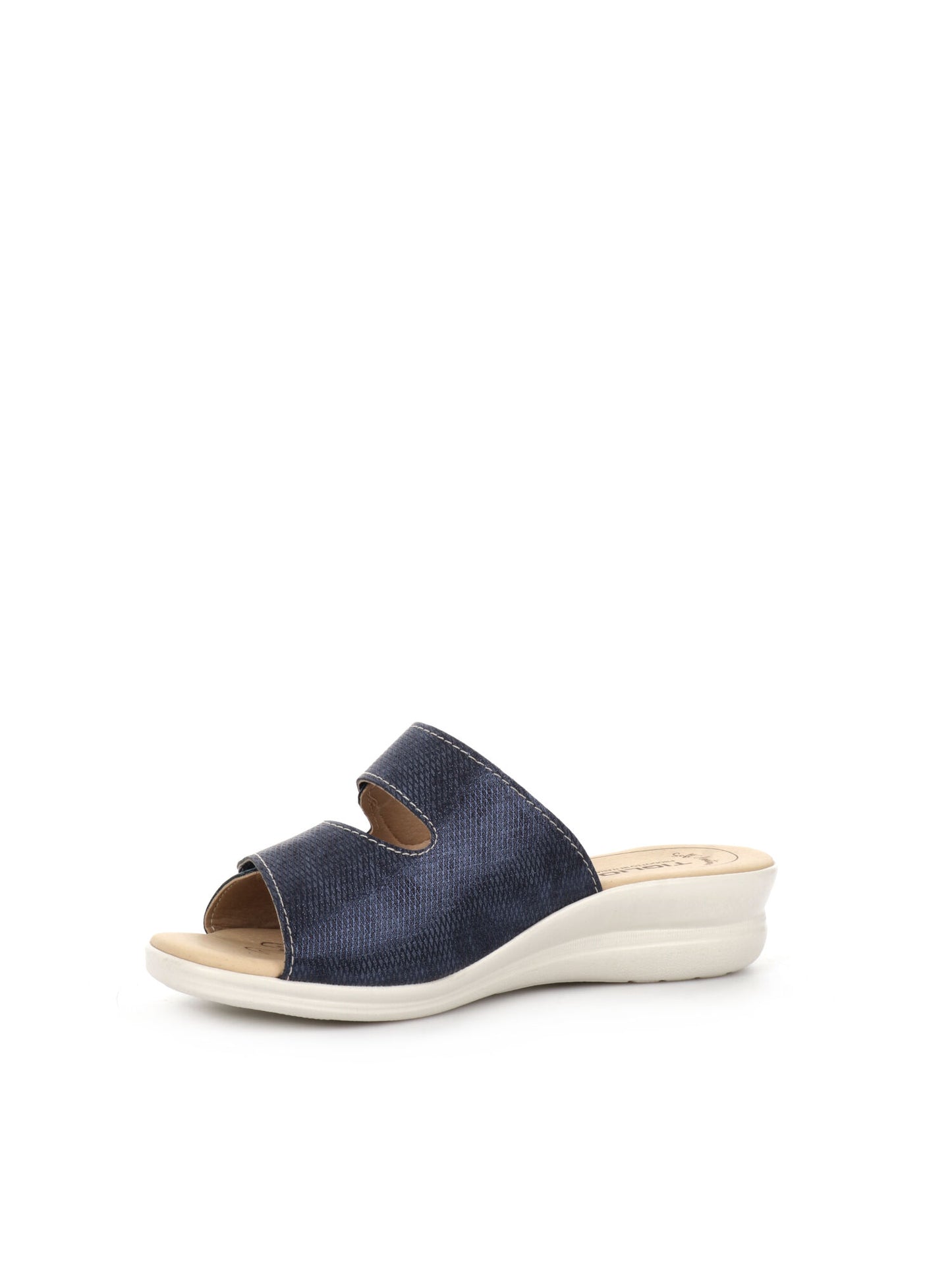 Ciabatte donna Tiglio Venezia in ecopelle blu con doppio strap regolabile