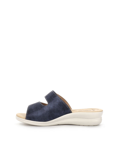 Ciabatte donna Tiglio Venezia in ecopelle blu con doppio strap regolabile