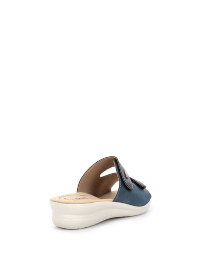 Ciabatte donna Tiglio Venezia in ecopelle blu con doppio strap regolabile