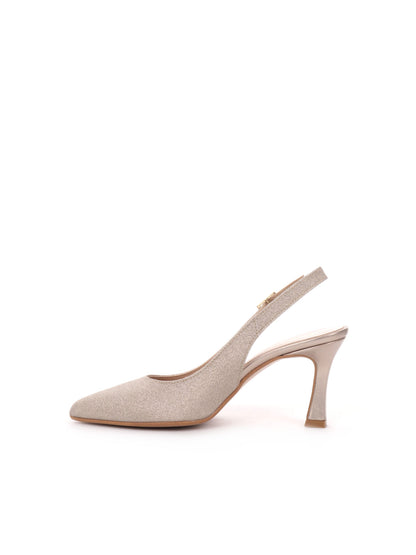 SLINGBACK IN LUREX VALLEVERDE DONNA PLATINO