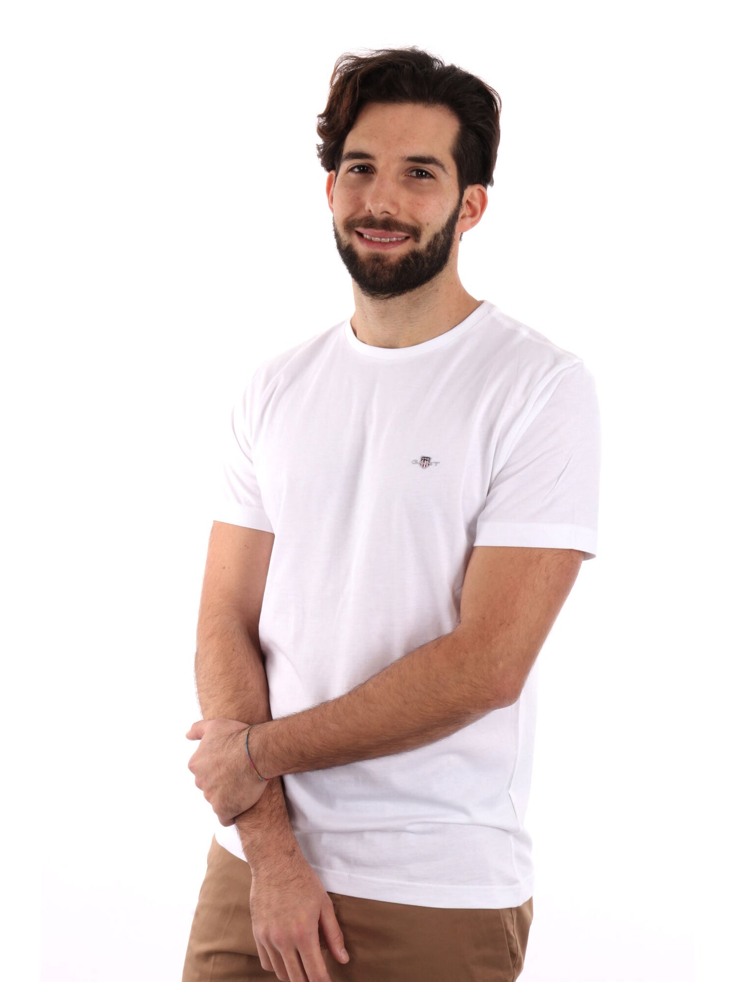 T-SHIRT JERSEY GANT UOMO BIANCO