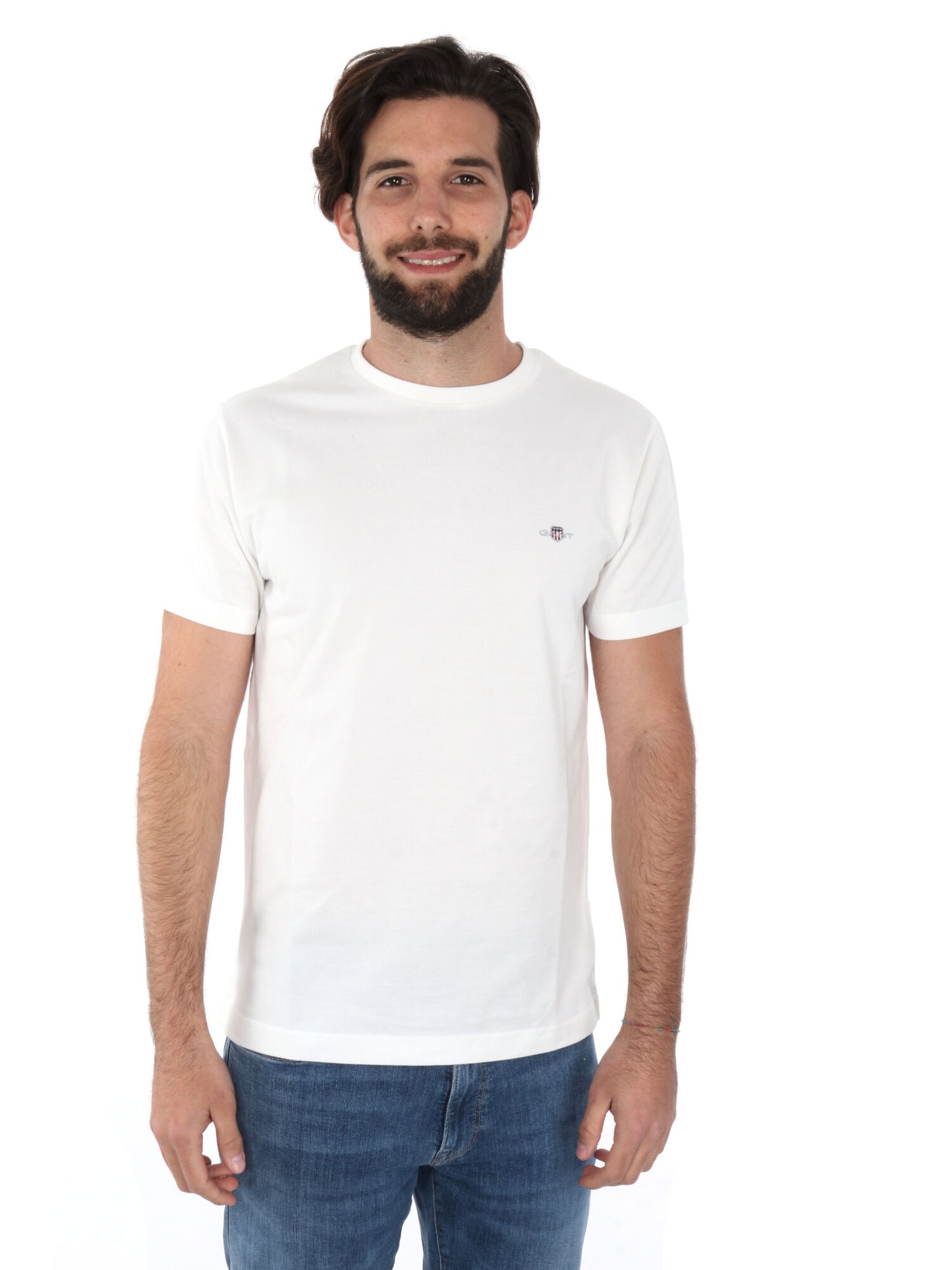 T-SHIRT IN PIQUET GANT UOMO PANNA