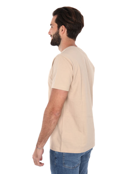 T-SHIRT IN PIQUET GANT UOMO BEIGE