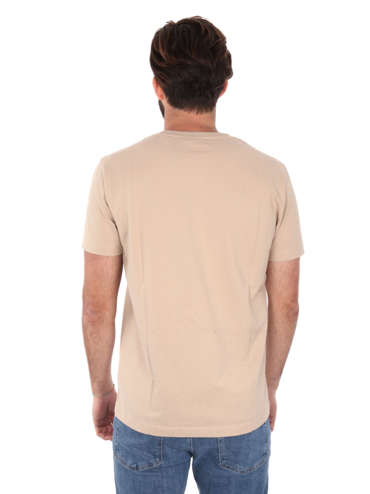 T-SHIRT IN PIQUET GANT UOMO BEIGE