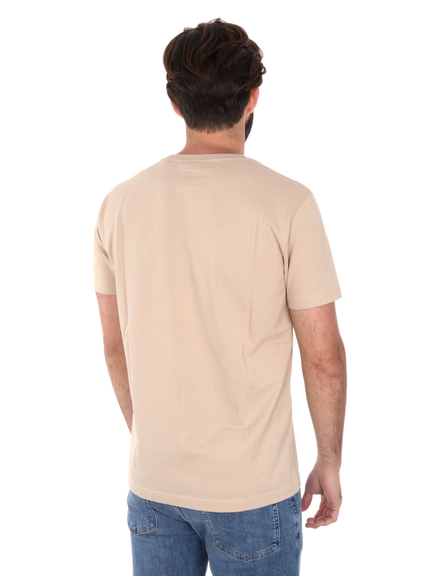 T-SHIRT IN PIQUET GANT UOMO BEIGE