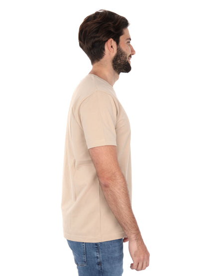 T-SHIRT IN PIQUET GANT UOMO BEIGE