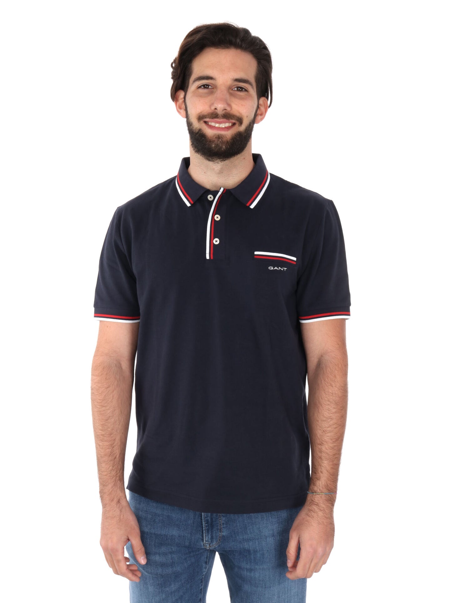 POLO IN PIQUE GANT UOMO BLU