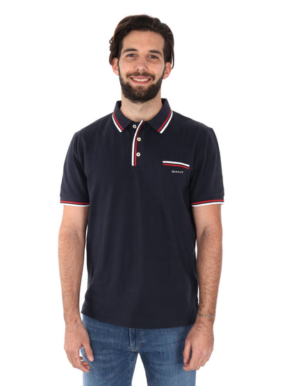 POLO IN PIQUE GANT UOMO BLU