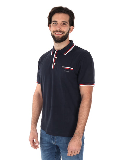 POLO IN PIQUE GANT UOMO BLU