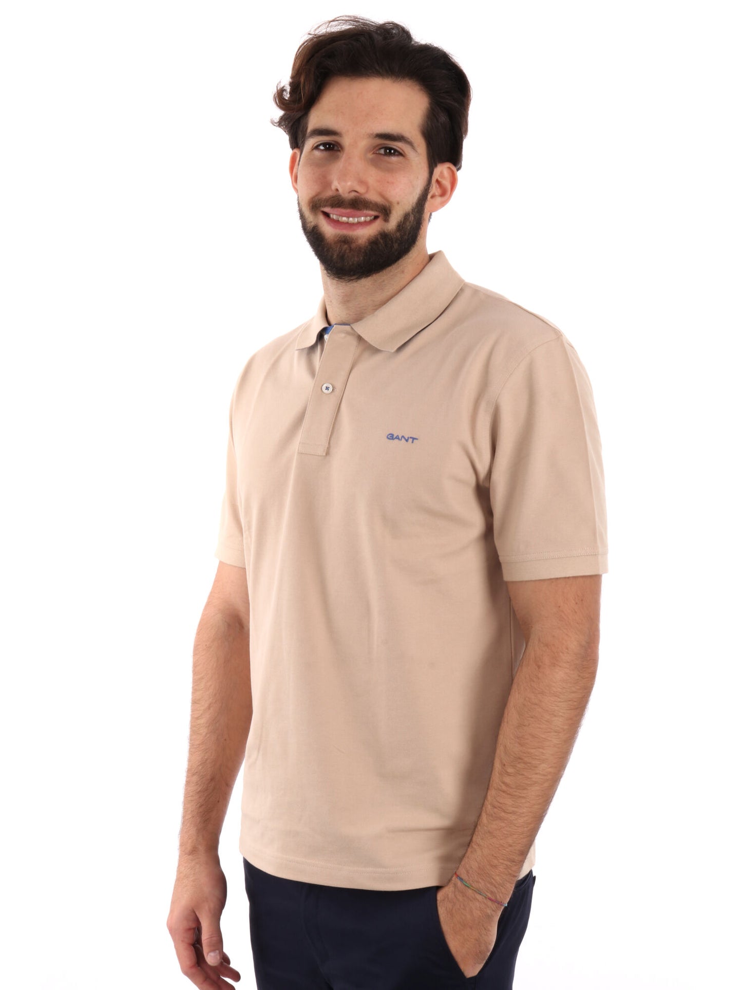 POLO IN PIQUE A CONTRASTO GANT UOMO SAND