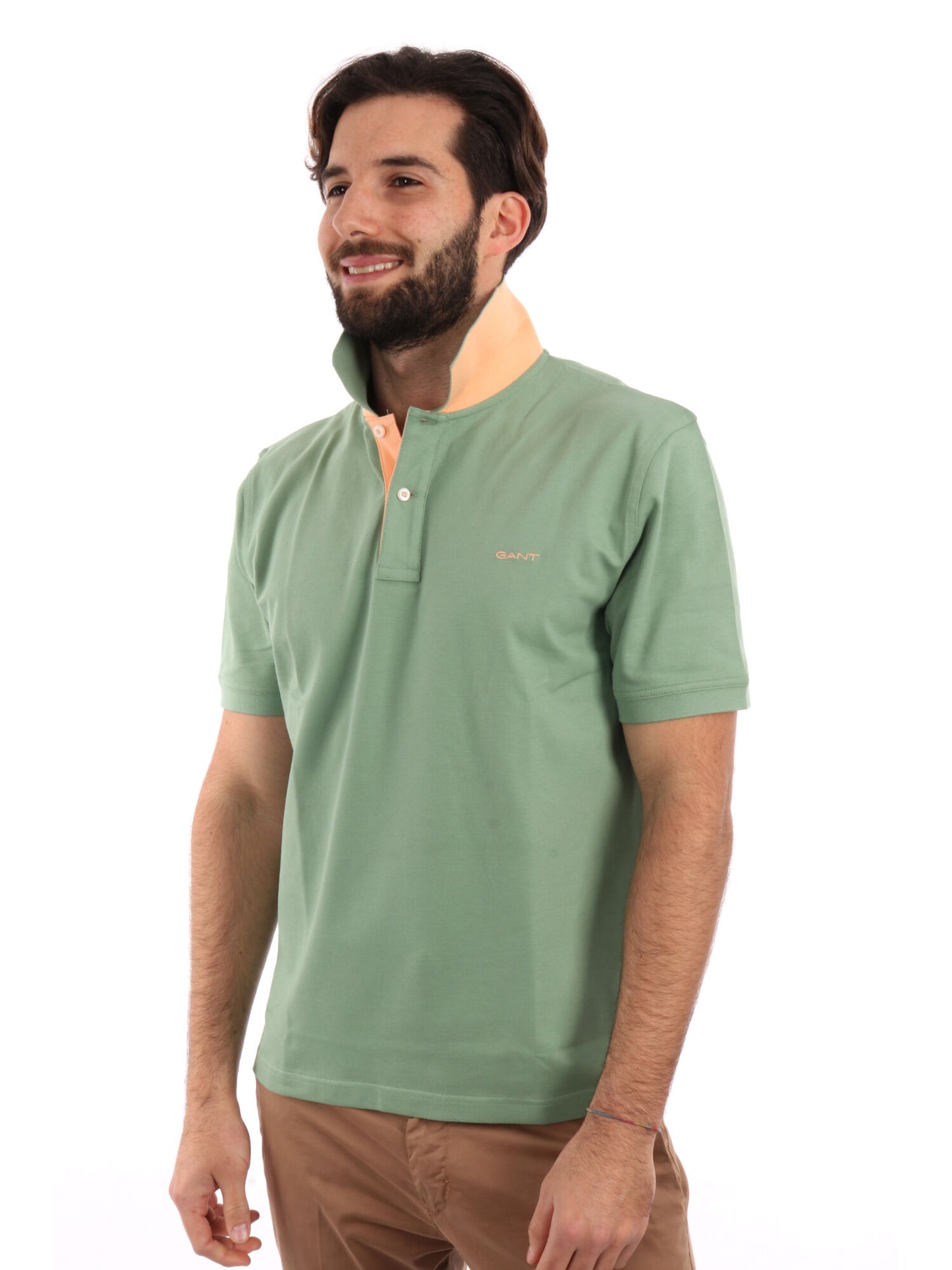POLO IN PIQUE A CONTRASTO GANT UOMO SALVIA