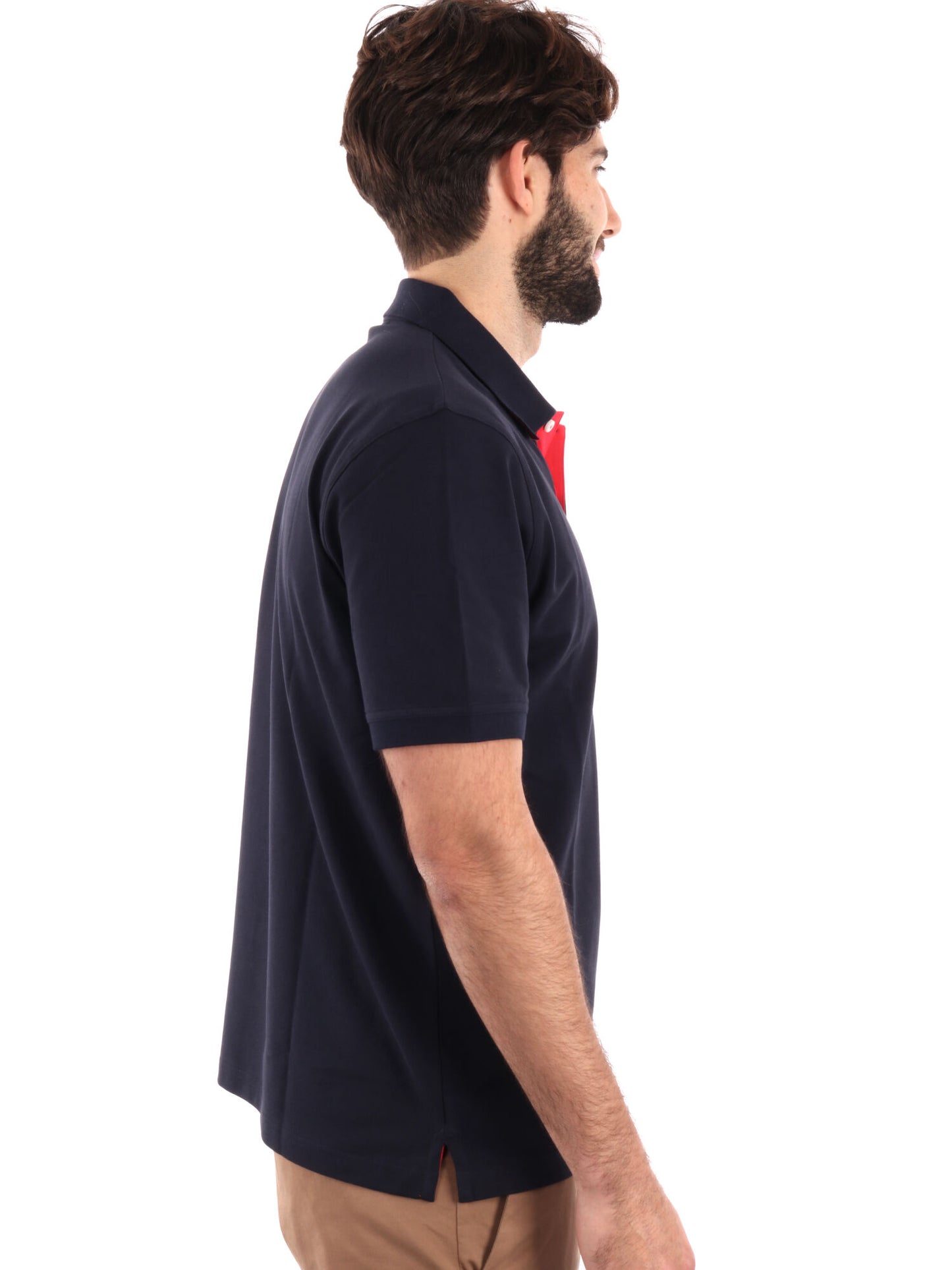 POLO IN PIQUE A CONTRASTO GANT UOMO BLU-ROSSO