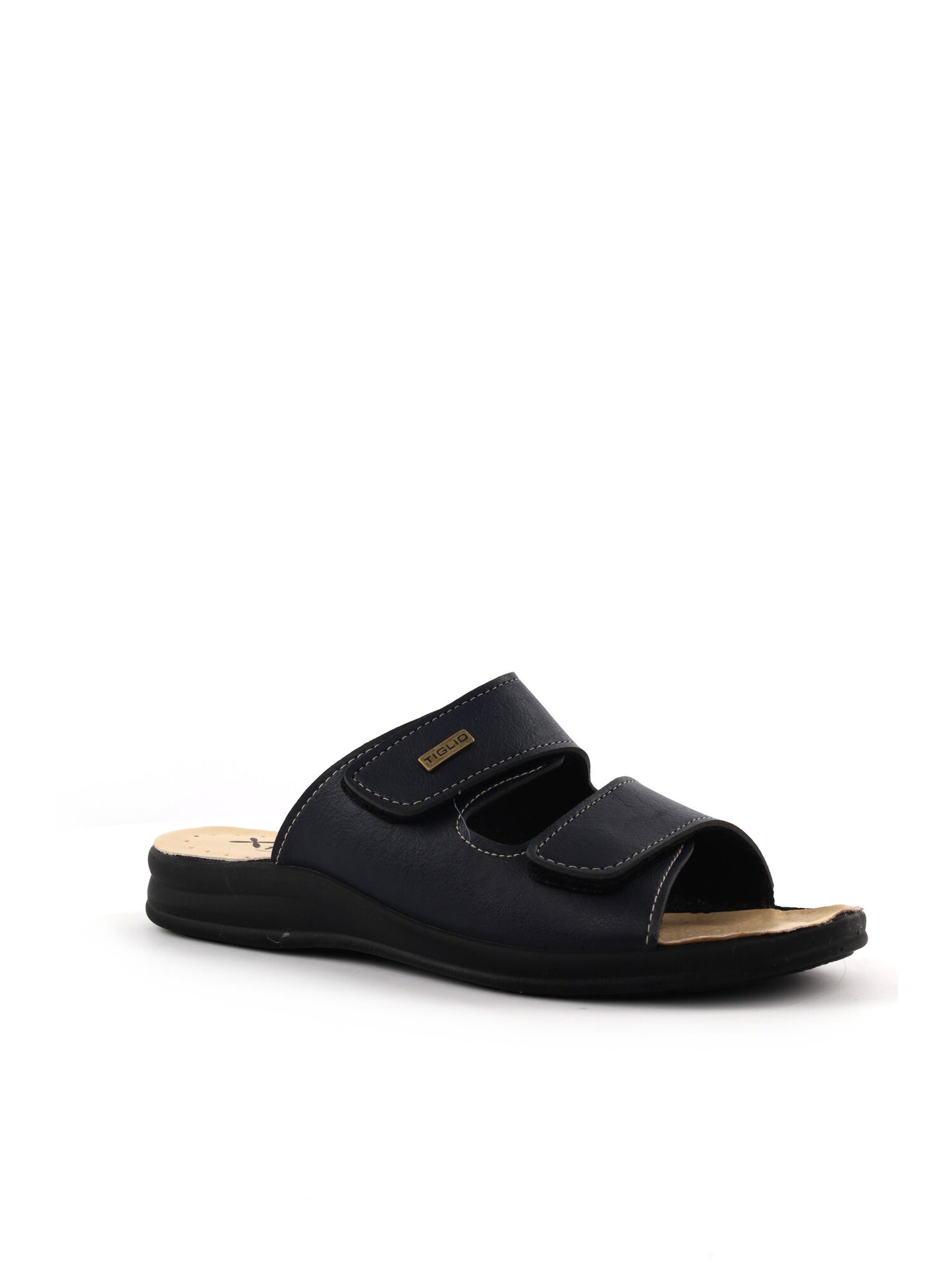 Sandali Tiglio Flexia da uomo blu con doppia fascia e chiusura velcro