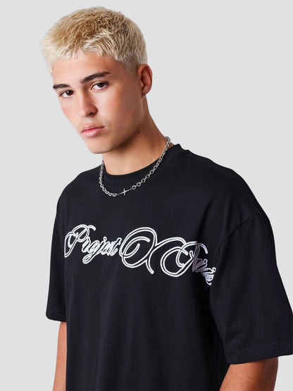 Project X Paris Caligraphy, t-shirt maniche corte da uomo nera