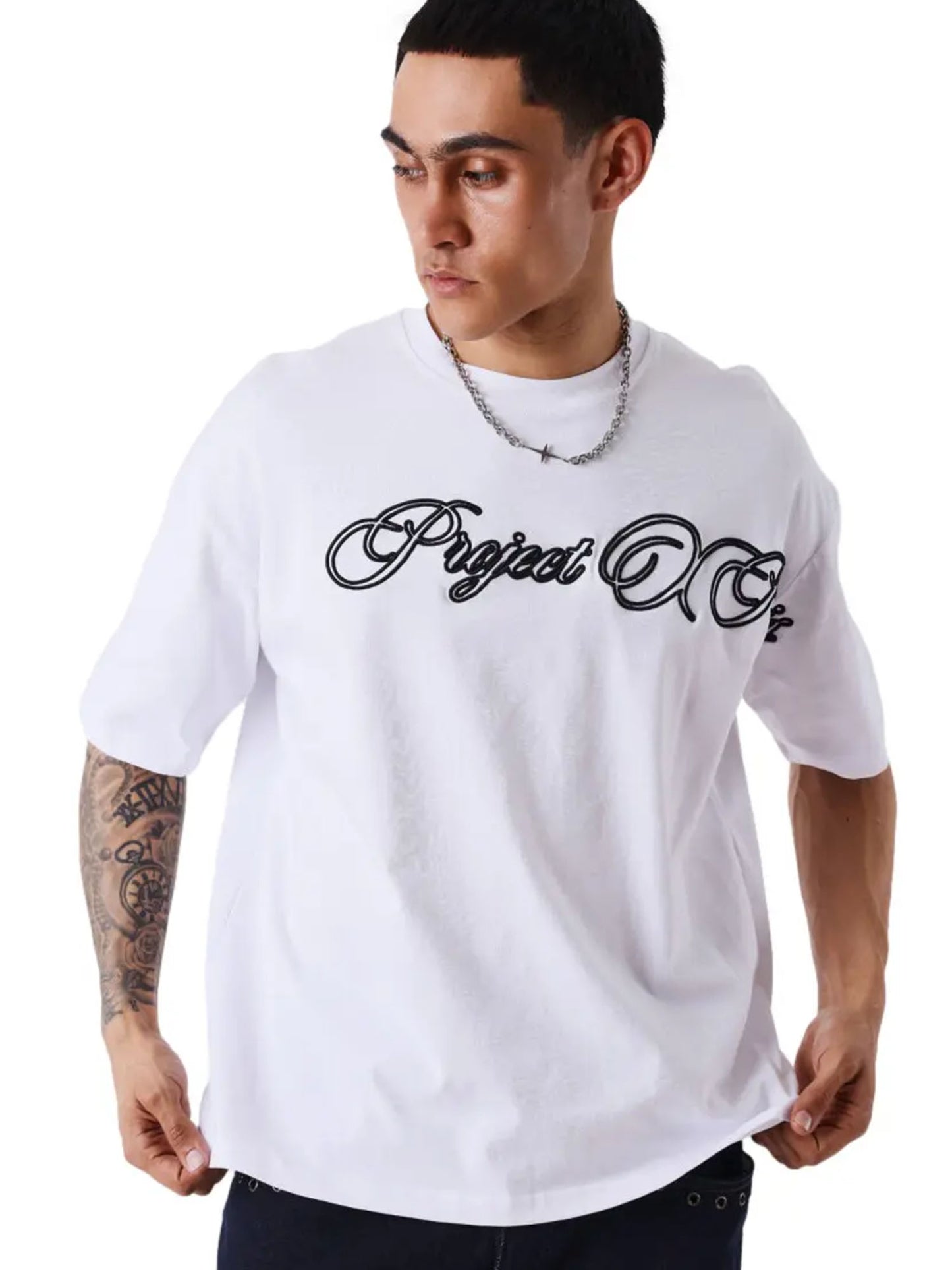 Project X Paris Caligraphy, t-shirt maniche corte da uomo bianca