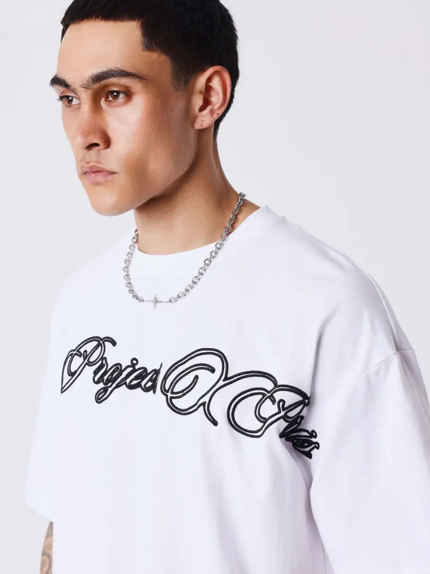 Project X Paris Caligraphy, t-shirt maniche corte da uomo bianca