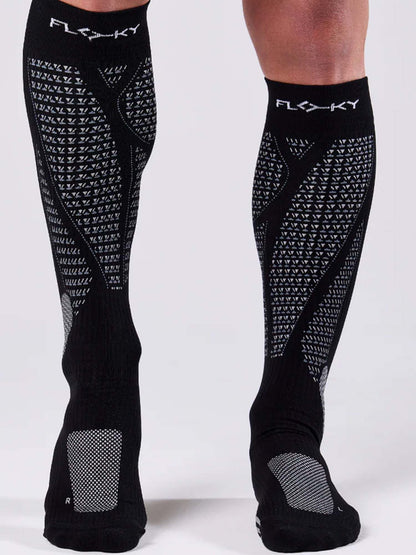 Floky Run Up Long, calzini lunghi unisex adulti neri per uso quotidiano