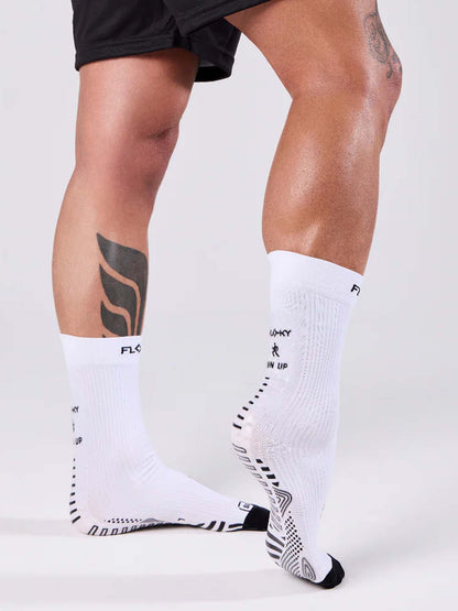 Calzini Run Up Medium Floky unisex adulti bianchi per sport e tempo libero