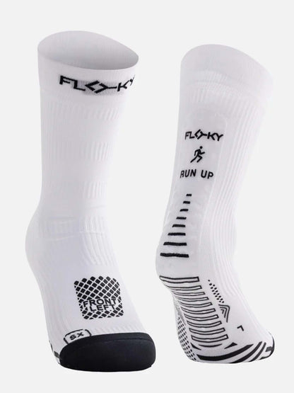 Calzini Run Up Medium Floky unisex adulti bianchi per sport e tempo libero