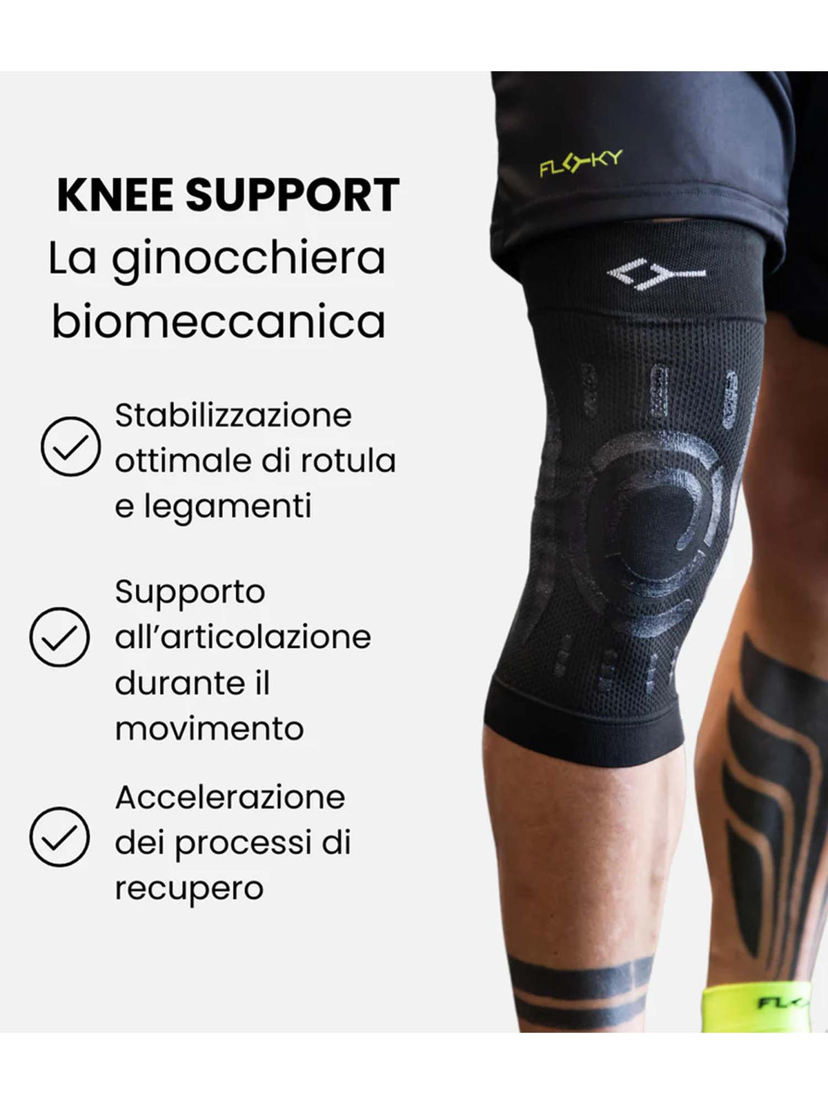 Floky knee support ginocchiere da unisex nero
