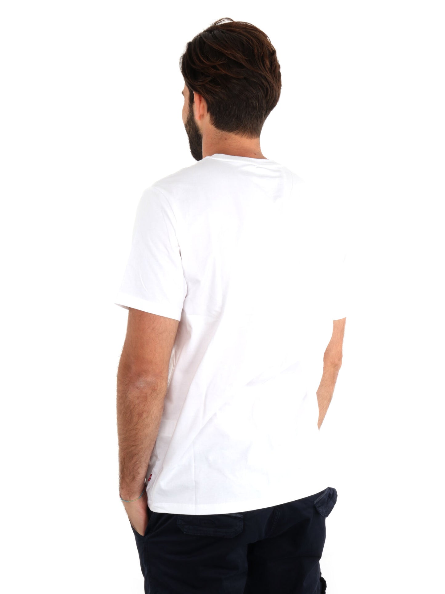 T-SHIRT VINTAGE LOGO GOMMATO LEVI'S UOMO BIANCO