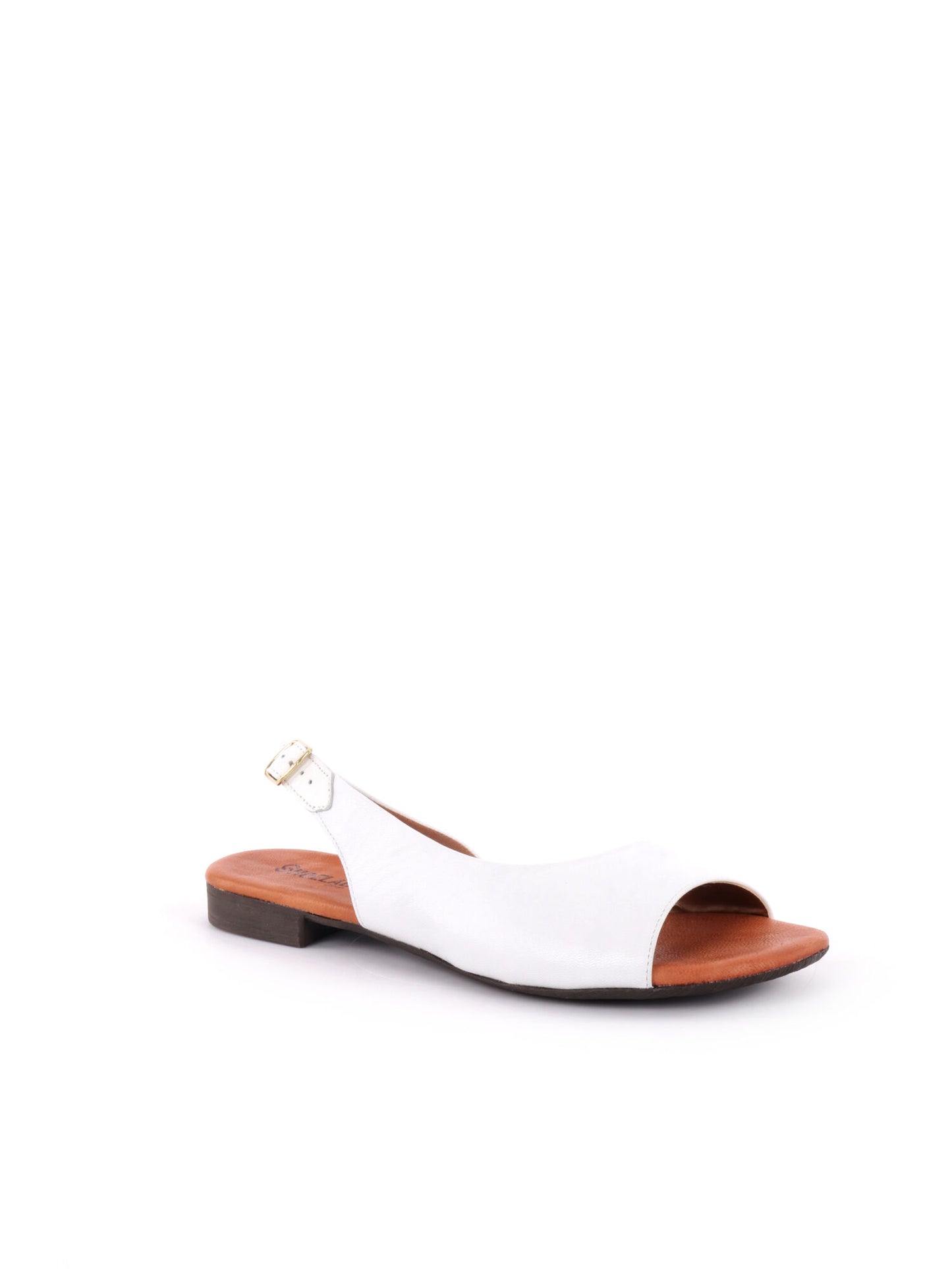 Shoelab sandalo da donna in cuoio bianco con cinturino regolabile