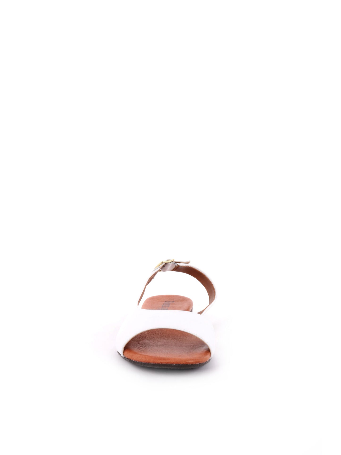 Shoelab sandalo da donna in cuoio bianco con cinturino regolabile