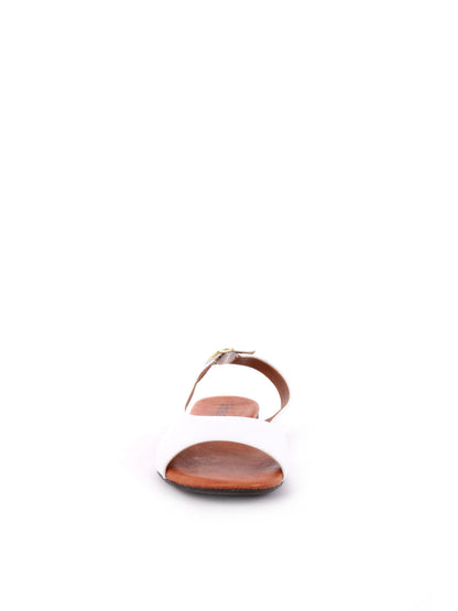Shoelab sandalo da donna in cuoio bianco con cinturino regolabile