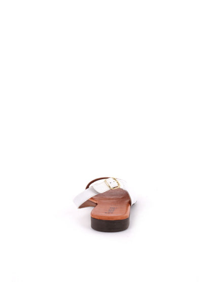 Shoelab sandalo da donna in cuoio bianco con cinturino regolabile