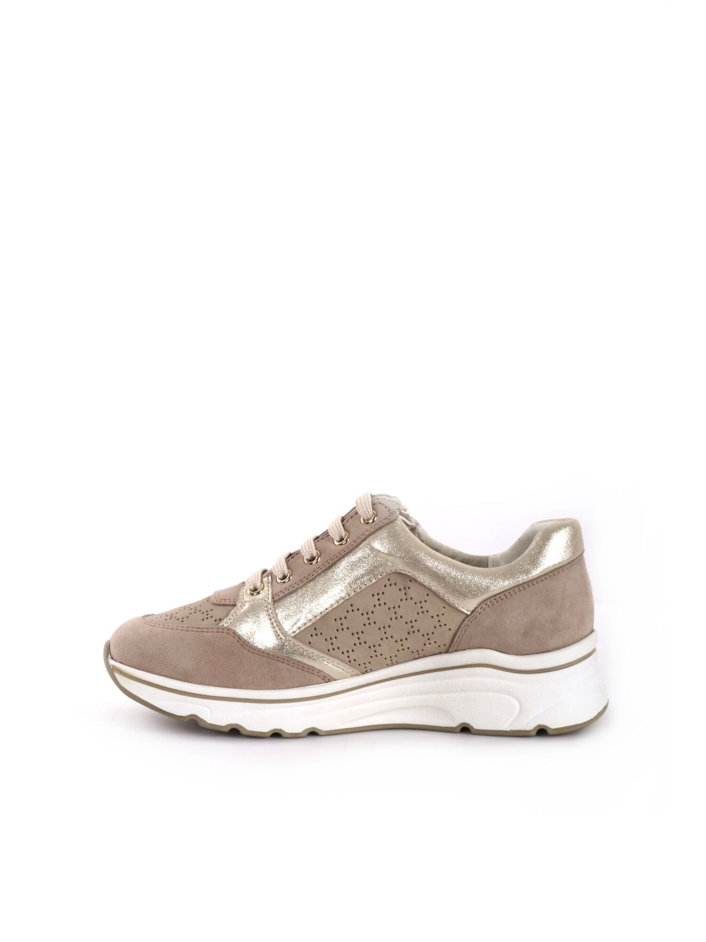 SNEAKERS CON ZIP GLAM SHOELAB DONNA BEIGE