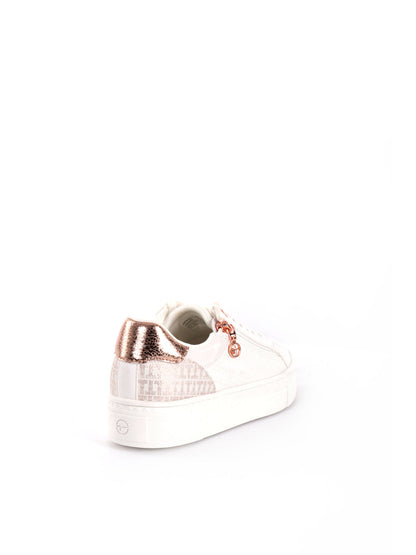 SNEAKERS PLATFORM CON ZIP TAMARIS DONNA BIANCO ROSA