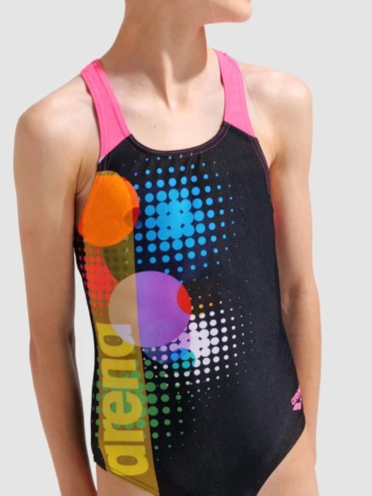 Costume intero Arena nero per bambino e bambina, adatto allo sport