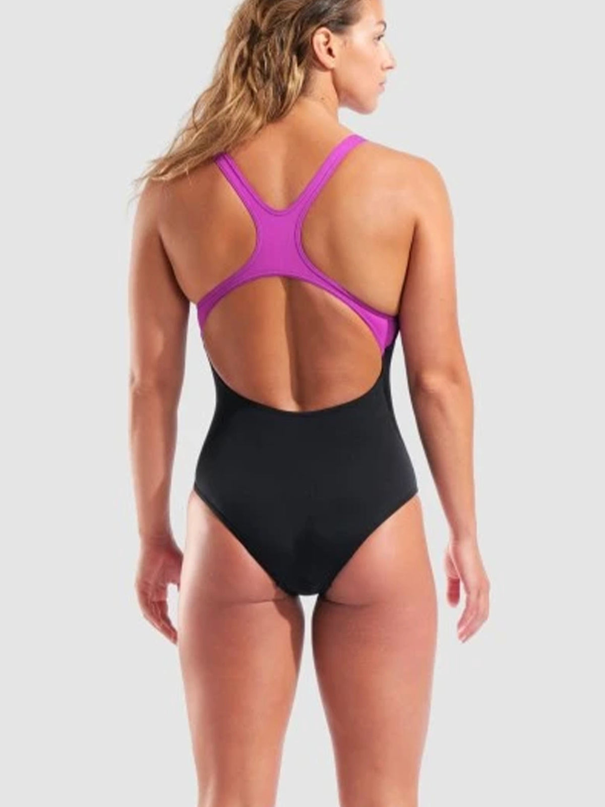 Arena costume intero da donna nero fuxia