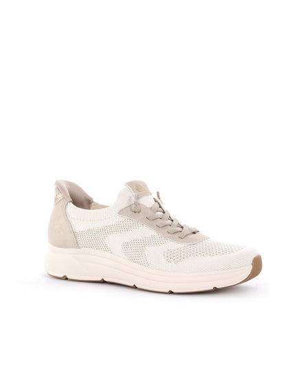 Jana sneakers beige donna con suola rimovibile e vestibilità ampia