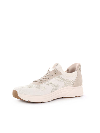 Jana sneakers beige donna con suola rimovibile e vestibilità ampia